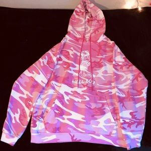lil peep hellboy hoodie pink